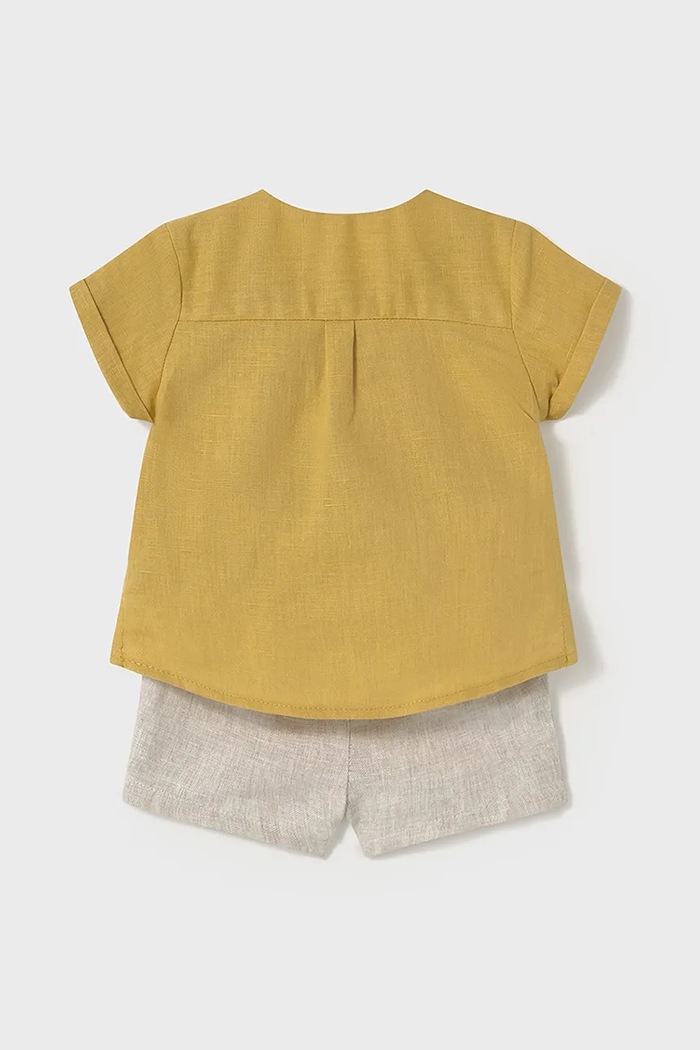 Бебешки ленен комплект Mayoral Newborn 1211.1F.Newborn.PPYH жълт SS25