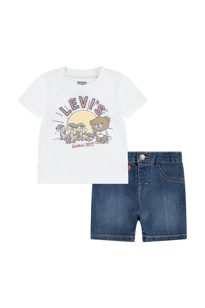 Kojenecká sada Levi's LEVI AND FRIENDS DENIM SET pletenina bílá 6EM344