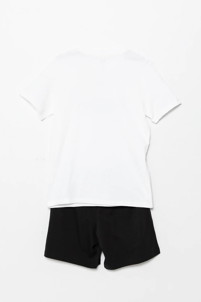 Detská bavlnená súprava Puma ESS 2 COLOR No. 1 Logo Tee and Shorts Set 686298 biela SS26