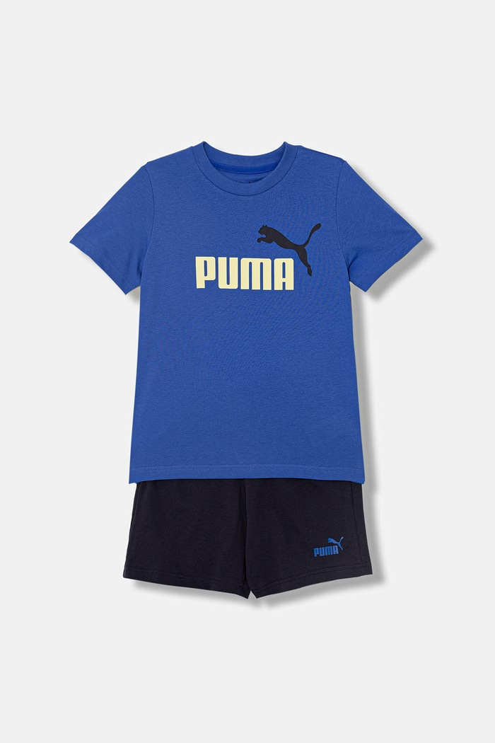 Puma set de bumbac pentru copii ESS 2 COLOR No. 1 Logo Tee and Shorts Set tricotaj violet 686298