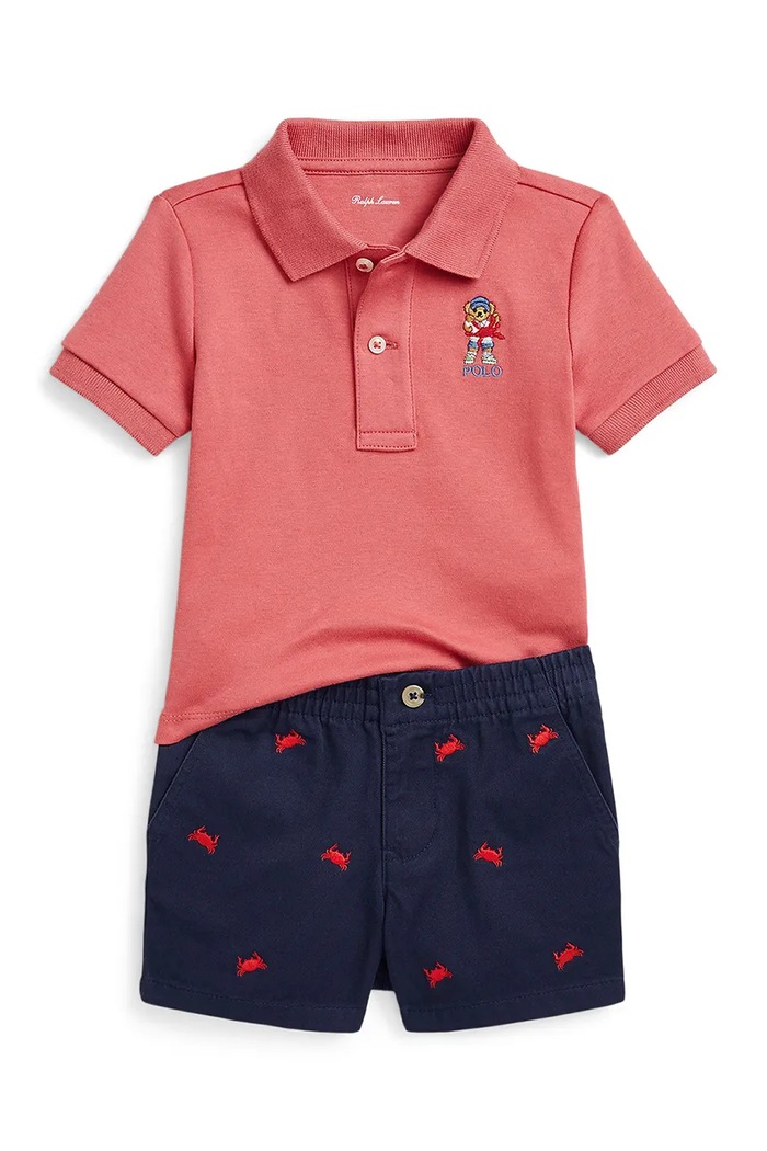 Dětská bavlněná souprava Polo Ralph Lauren bavlna růžová 320965274001
