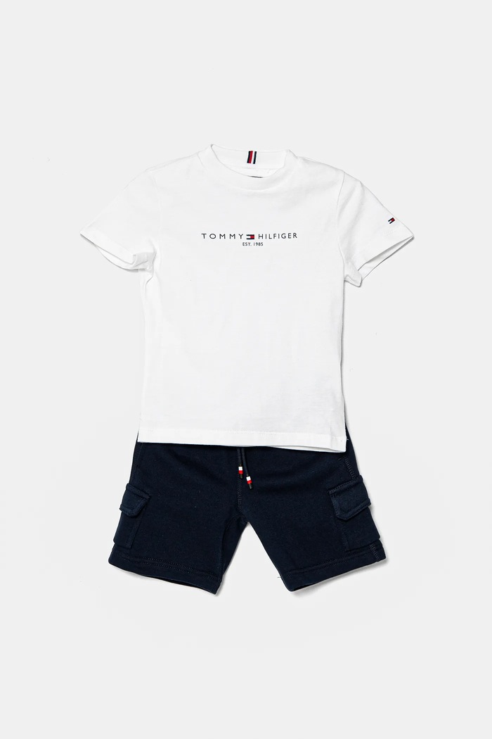 Dětská bavlněná souprava Tommy Hilfiger KB0KB09661.86.122.PPYA námořnická modř SS25