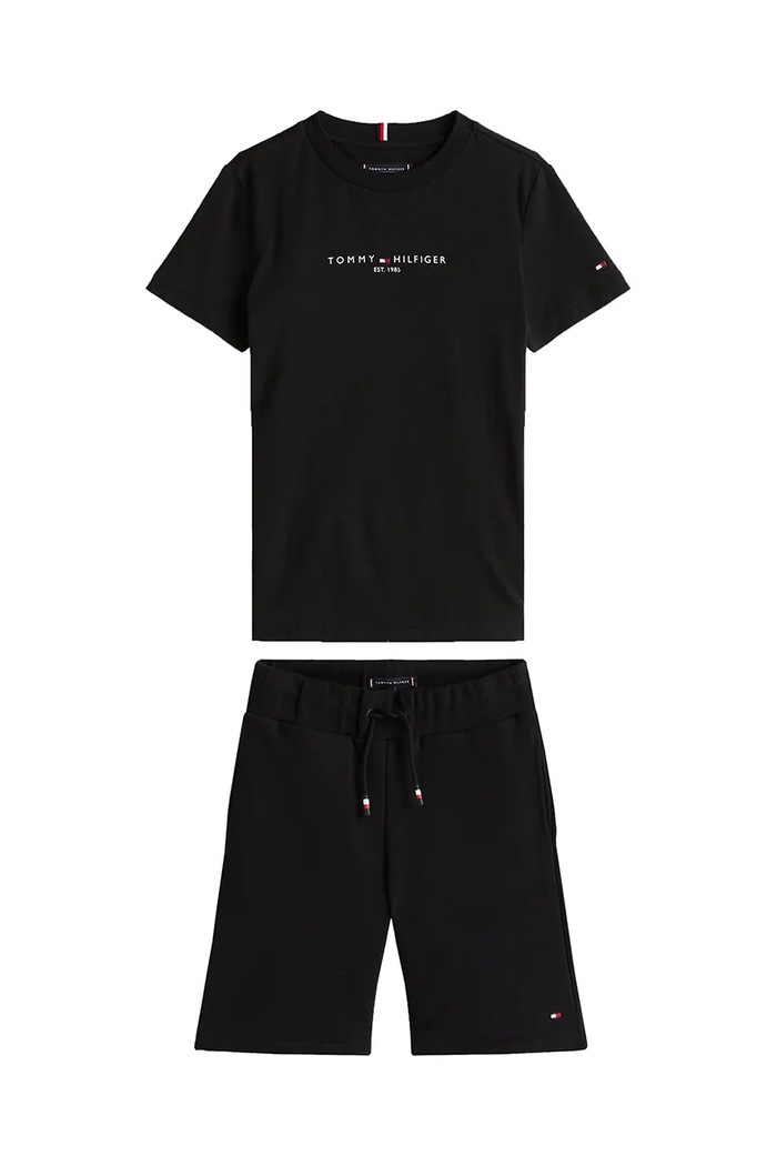 Tommy Hilfiger komplet bawełniany dziecięcy KB0KB09666.128.176.PPYA czarny SS25