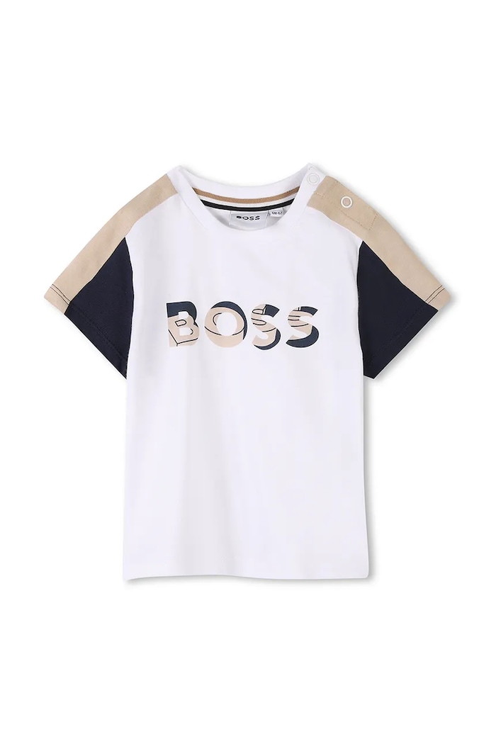 Chlapec Detská bavlnená súprava BOSS J52120.54.81 biela