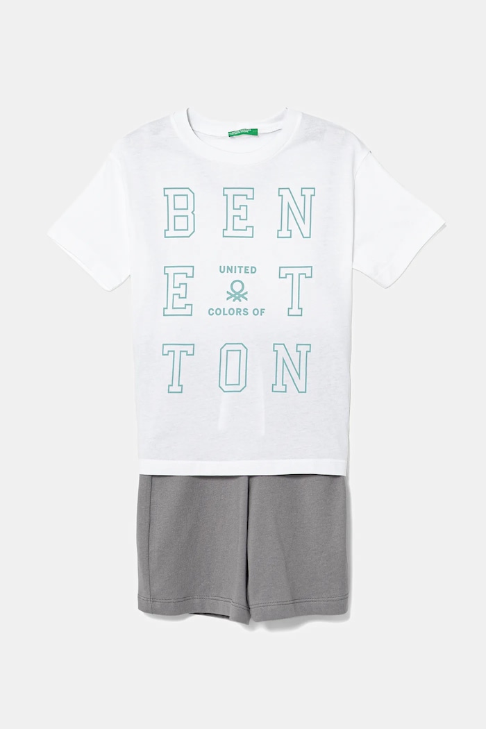 Dětská bavlněná souprava United Colors of Benetton pletenina bílá 3096CK00D.G.Seasonal