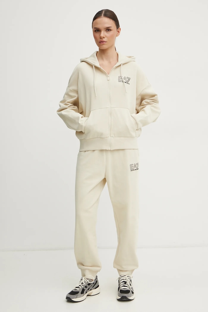 EA7 Emporio Armani dres bawełna beżowy AF12473.7W000110
