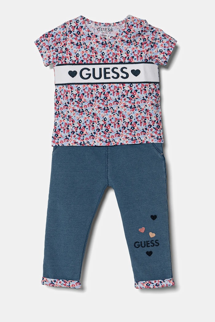 Σετ μωρού Guess πλεκτό ύφασμα μπλε A5RG11.K6YW4.PPYA