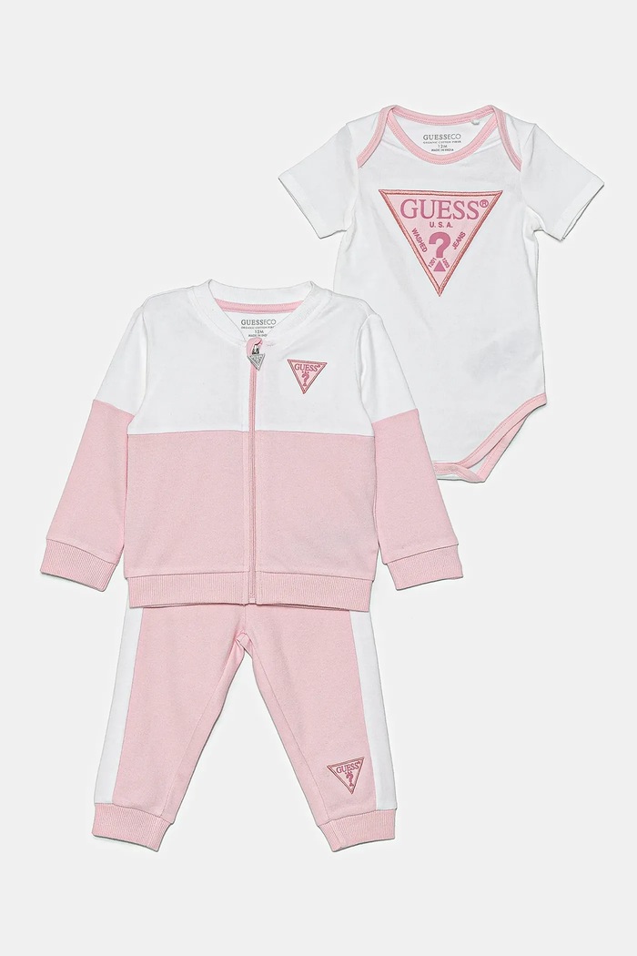 Guess dres niemowlęcy aplikacja różowy H5RW02.KA6W0.G.PPYA