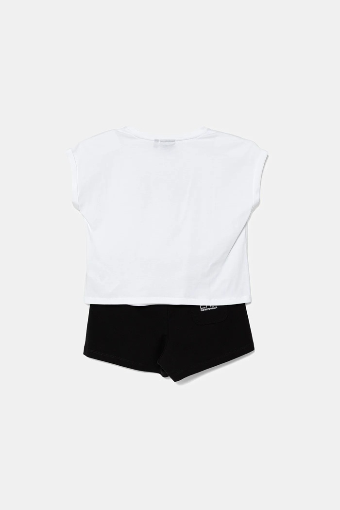 EA7 Emporio Armani komplet sportowy dziecięcy bawełniany 7G000070.AF12503 biały SS26
