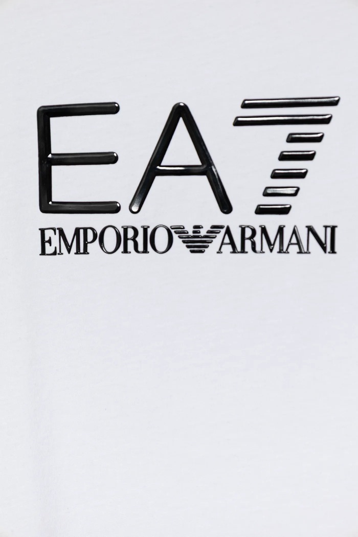 Dziewczynka EA7 Emporio Armani komplet sportowy dziecięcy bawełniany 7G000070.AF12503 biały
