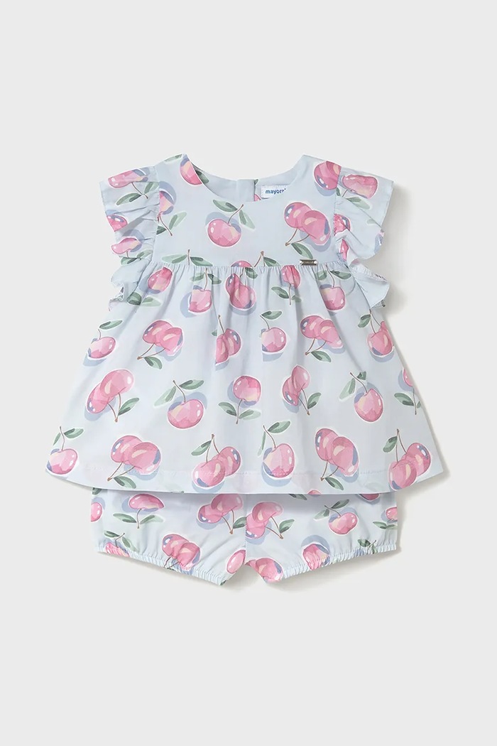 Mayoral set de bumbac pentru bebelusi bumbac albastru 1238.4C.Baby.PPYA