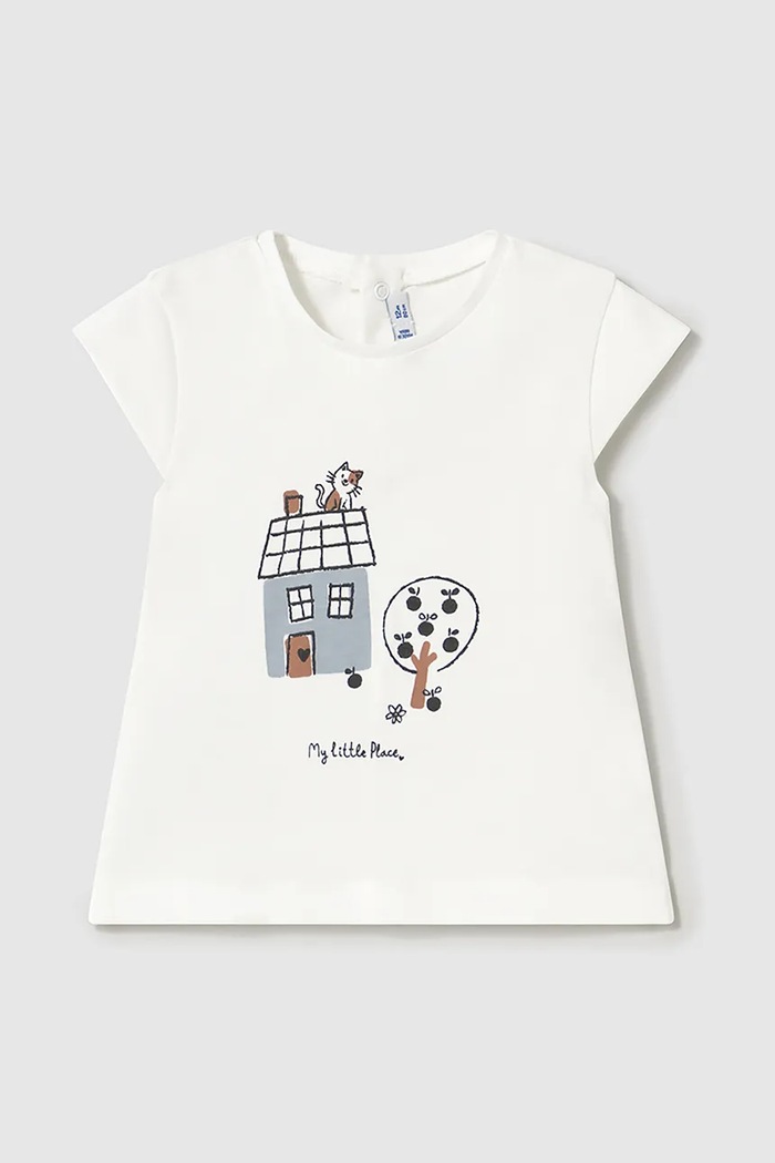Mayoral set de bumbac pentru copii 1574.4F.Baby.PPYA albastru SS25