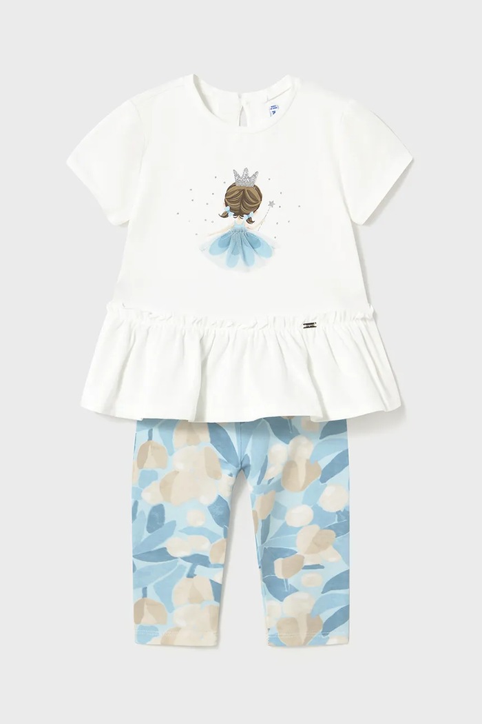 Mayoral set de bumbac pentru bebelusi cu modele albastru 1735.4B.Baby.PPYA