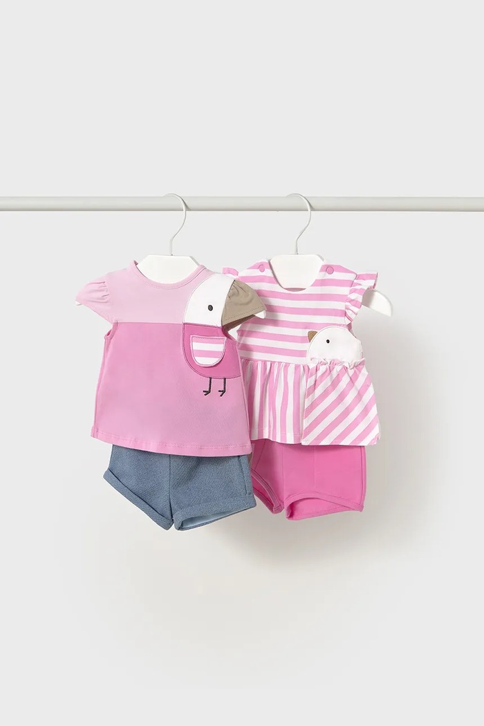 Kojenecká sada Mayoral Newborn 2-pack s elastanem růžová 1670.2S.Newborn.PPYH