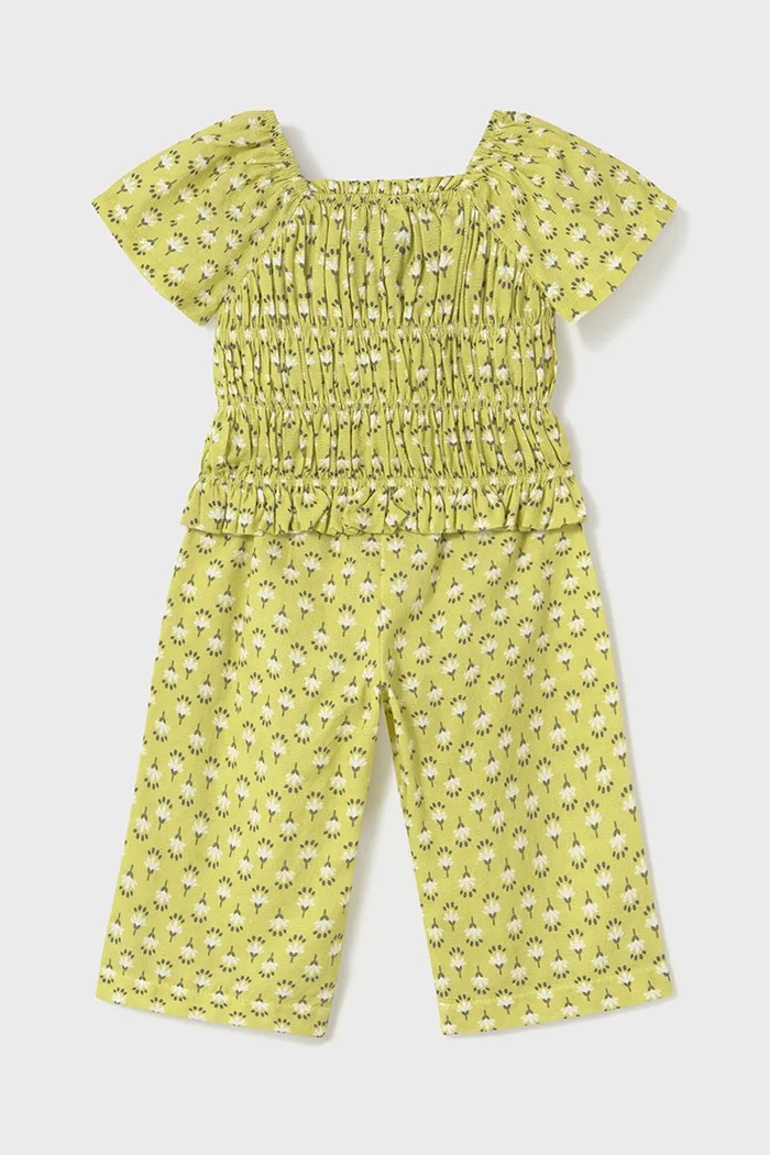 Παιδικό βαμβακερό σετ Mayoral 1573.4D.Baby.PPYH πράσινο SS25