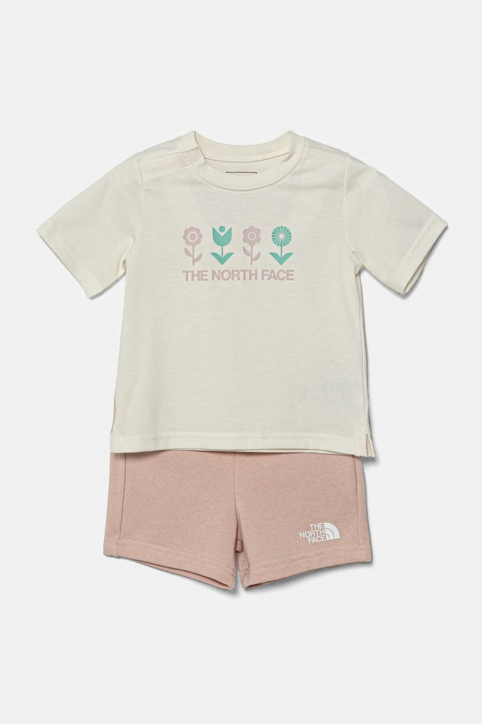 Σετ μωρού The North Face BABY COTTON SUMMER SET- GRAPHIC πλεκτό ύφασμα μπεζ NF0A8BA3BQZ1