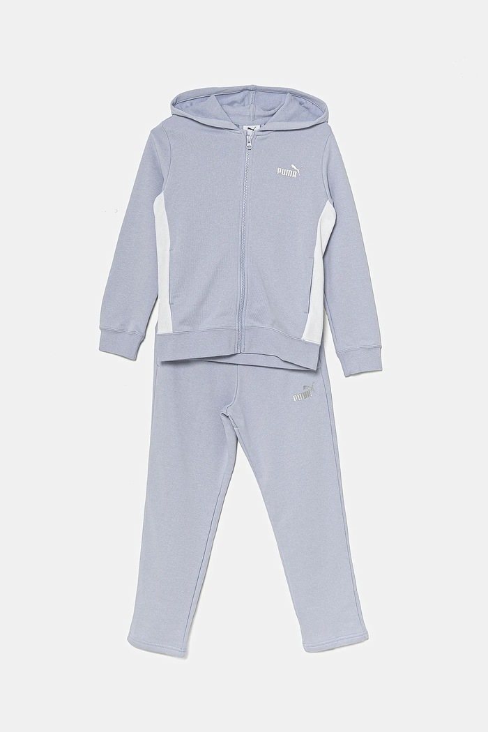 Παιδική φόρμα Puma Metallic Hooded Sweat Suit TR πλεκτό ύφασμα μπλε 686305