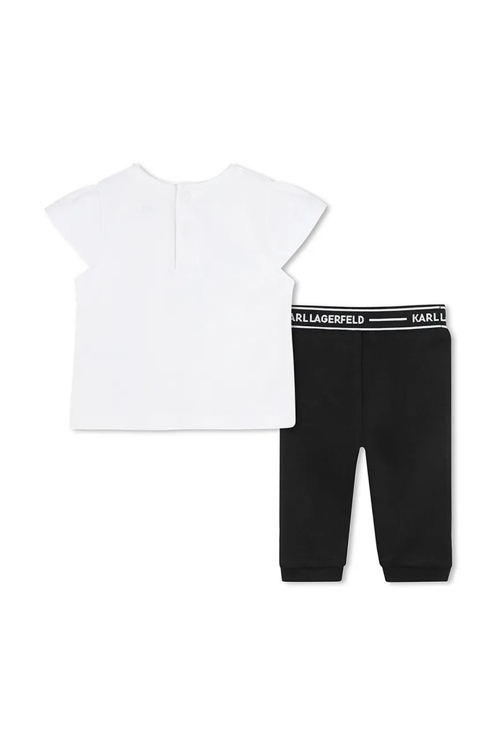 Karl Lagerfeld Παιδικό βαμβακερό σετ Karl Lagerfeld Z30517.86.108 λευκό SS25