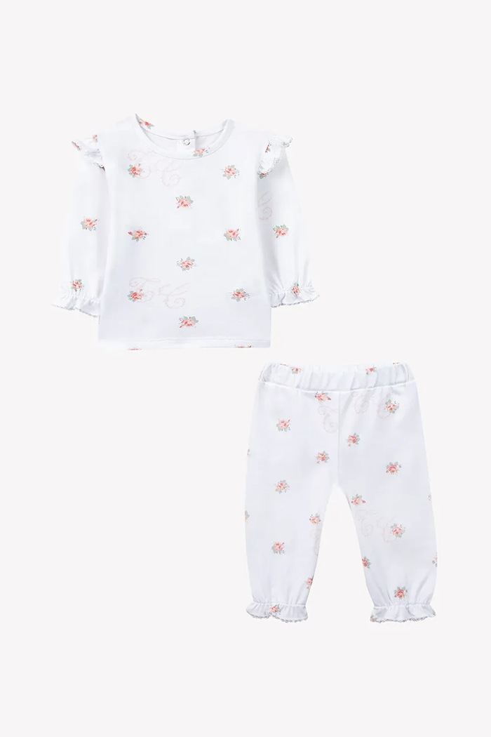 Pamučna pidžama za bebe Tartine et Chocolat CA54180.80.86 bijela SS25