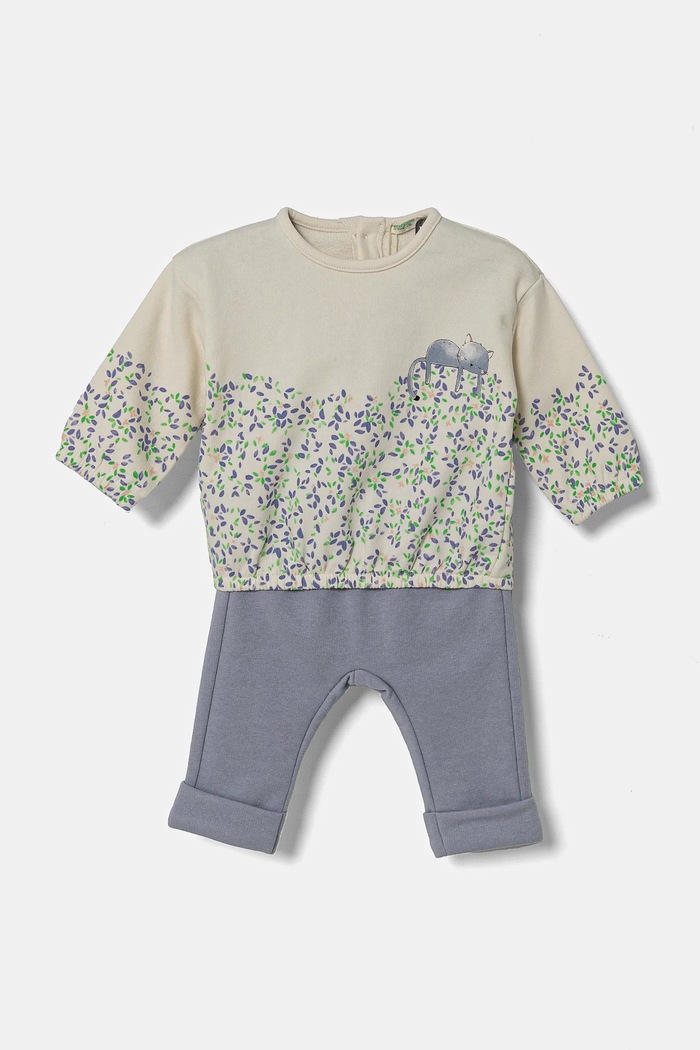 United Colors of Benetton komplet niemowlęcy dzianina beżowy 34ESAK011.W.Seasonal