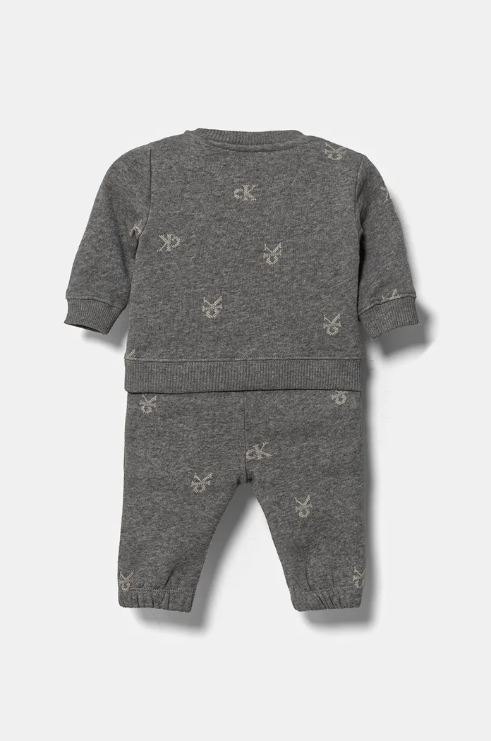 Calvin Klein Jeans dres bawełniany niemowlęcy IN0IN00264.PPYA szary SS25