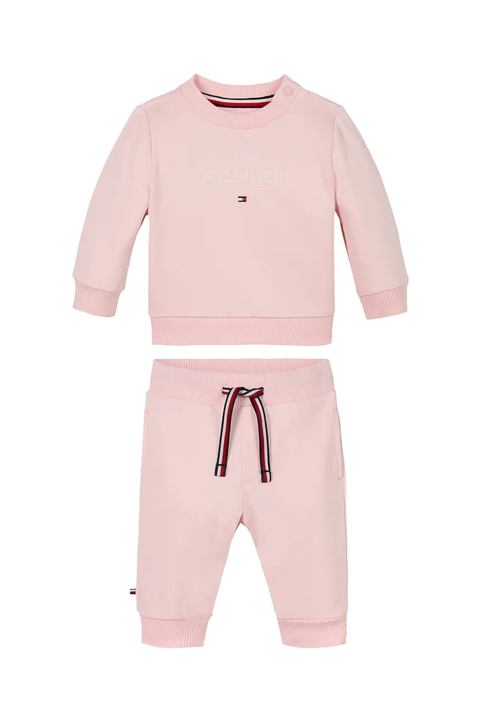Tommy Hilfiger dres niemowlęcy aplikacja różowy KN0KN01978.PPYA