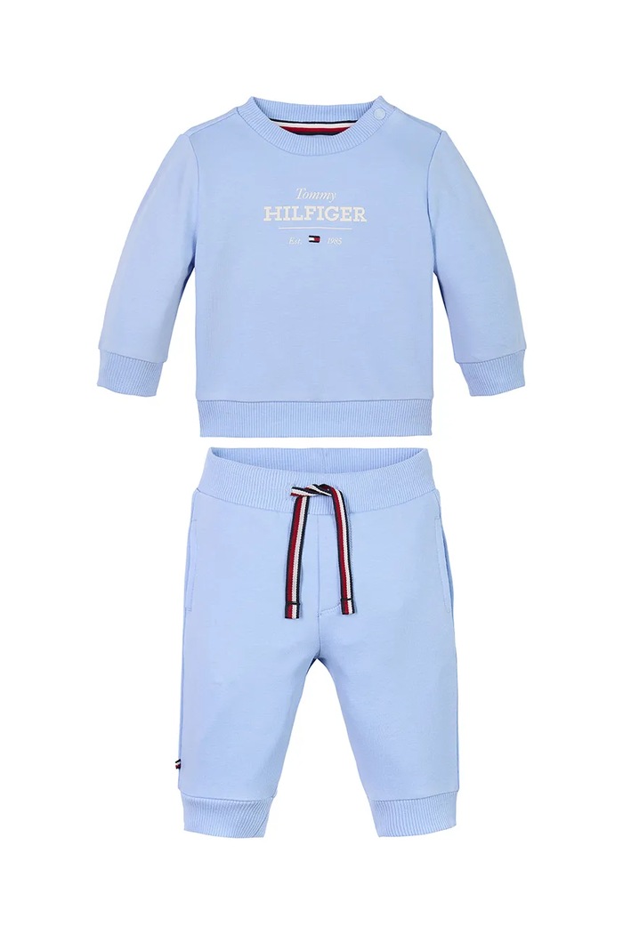 Kojenecká tepláková souprava Tommy Hilfiger pletenina modrá KN0KN01978.PPYA