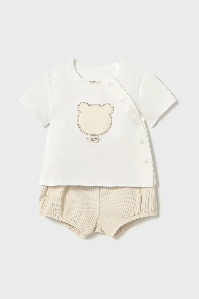 Dětská bavlněná souprava Mayoral Newborn pletenina béžová 1259.1A.Newborn.PPYH