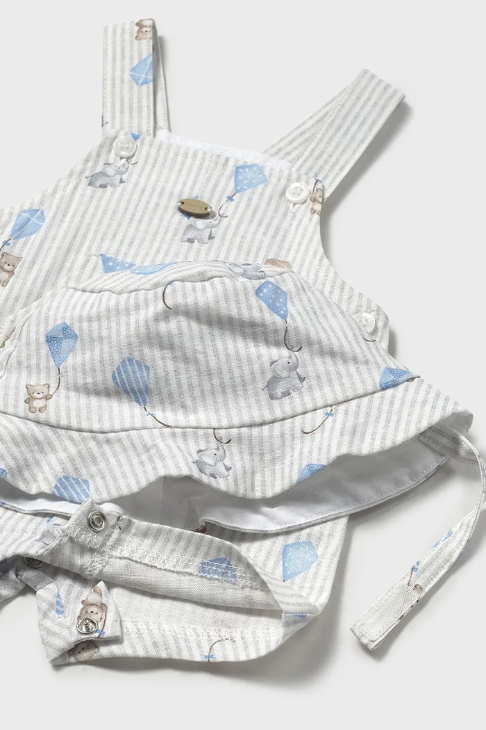 Chłopiec Mayoral Newborn komplet z domieszką lnu niemowlęcy 1601.1C.Newborn.PPYH niebieski