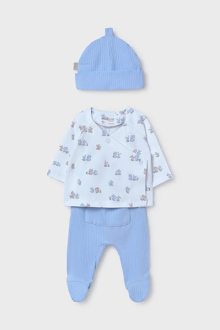 Mayoral Newborn compleu bebe bumbac albastru 9906.1A.Newborn.PPYH