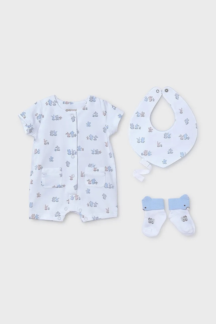 Sada pre bábätká Mayoral Newborn 4-pak s elastanom modrá 9910.1A.Newborn.PPYH