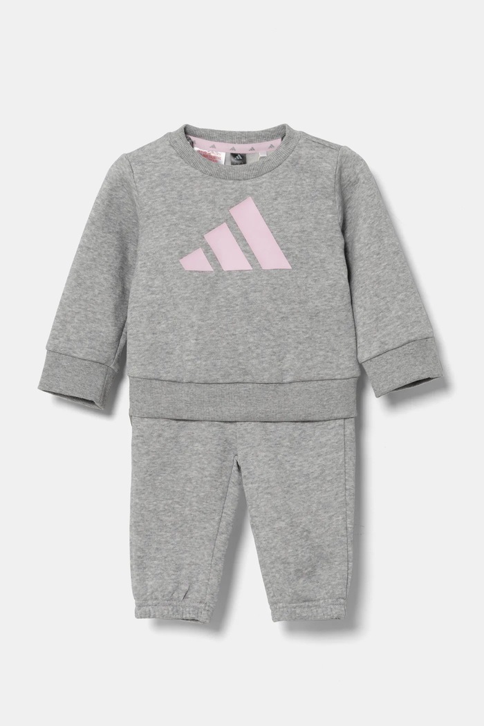 Tepláková súprava pre bábätká adidas pletenina sivá JC9644