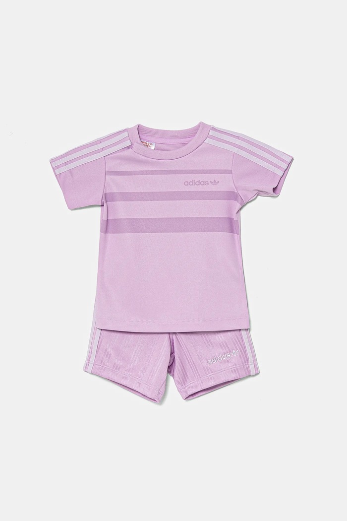 adidas Originals komplet niemowlęcy dzianina fioletowy JC6617