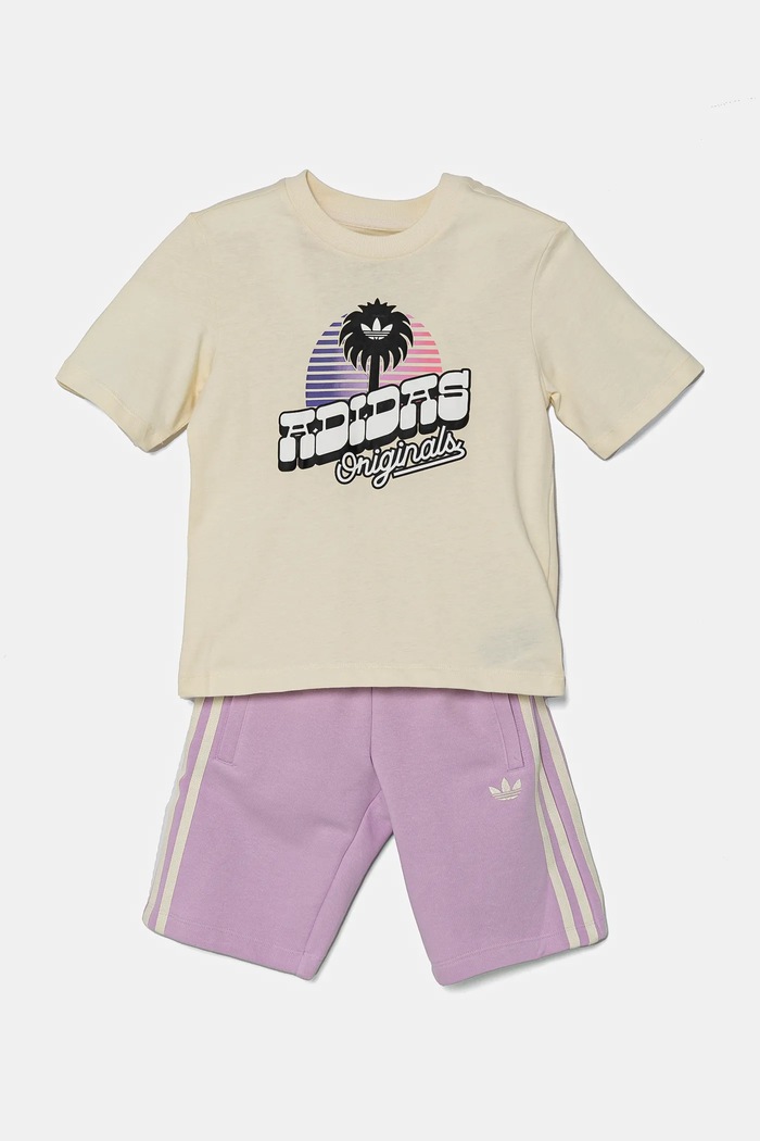 adidas Originals komplet bawełniany dziecięcy JC8533 fioletowy SS25