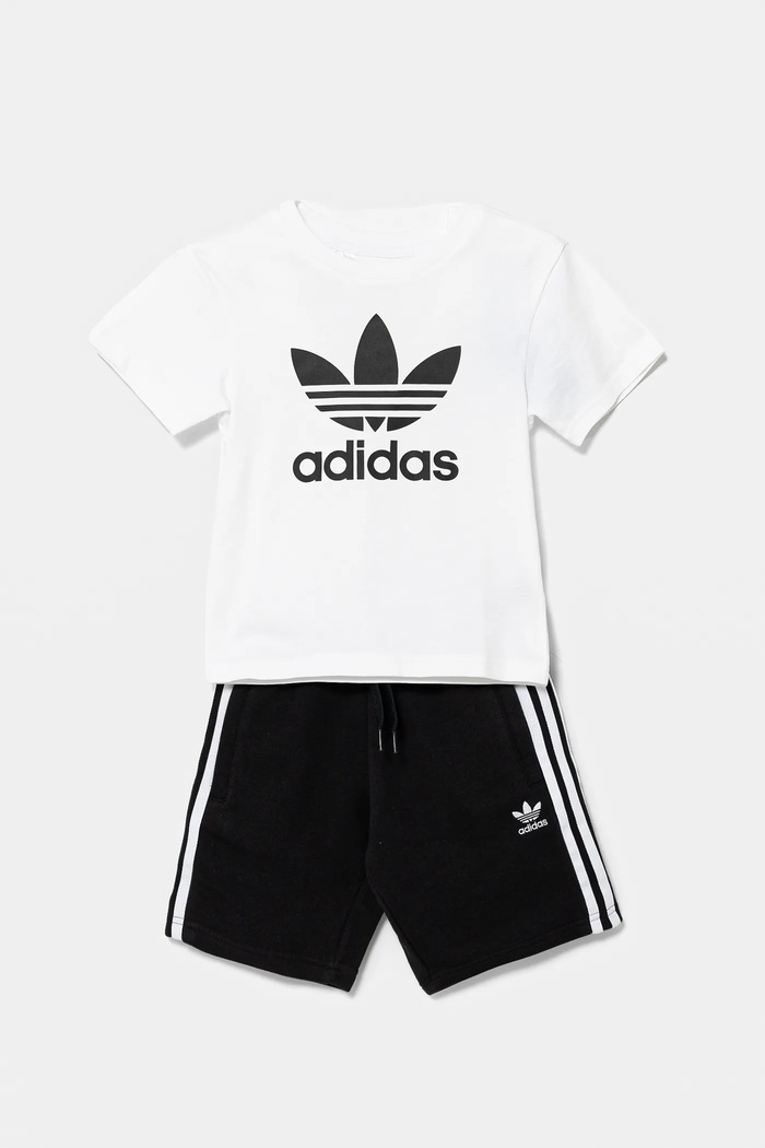 Dětská bavlněná souprava adidas Originals JE1613 bílá SS25