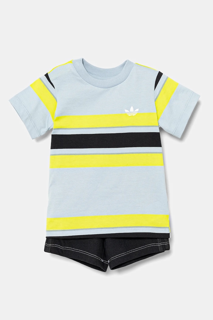 adidas Originals komplet bawełniany niemowlęcy wzorzyste niebieski JC7313