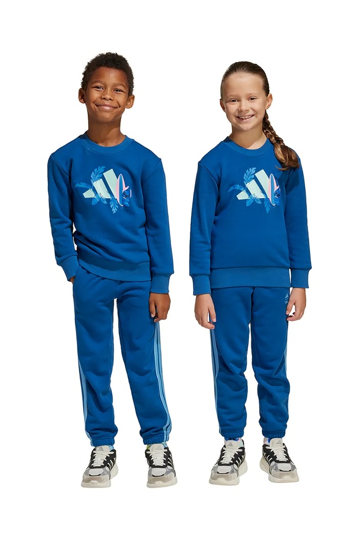 adidas set tuta da ginnastica per bambini maglia blu navy JF3660