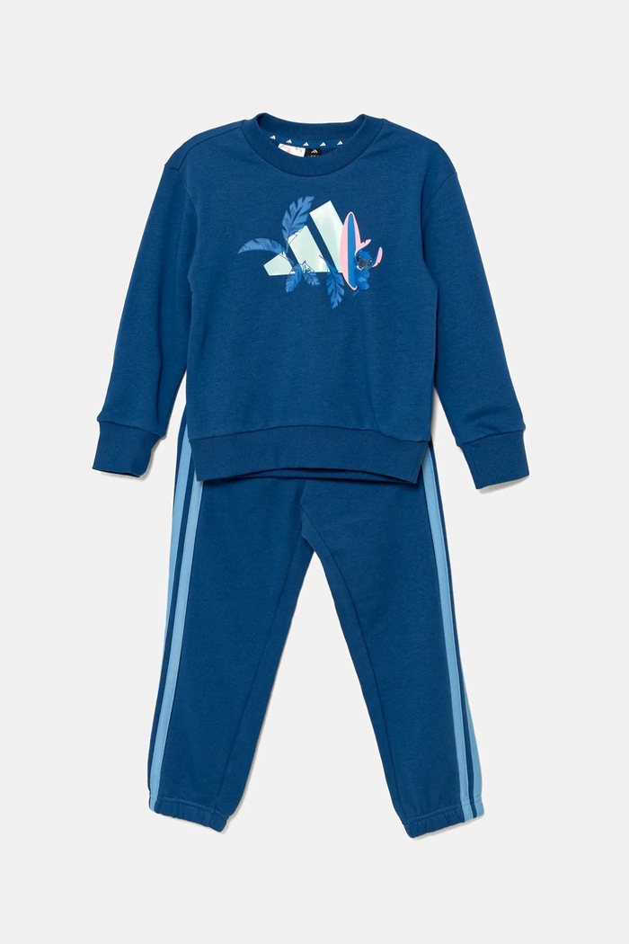 adidas set tuta da ginnastica per bambini JF3660 blu navy SS25