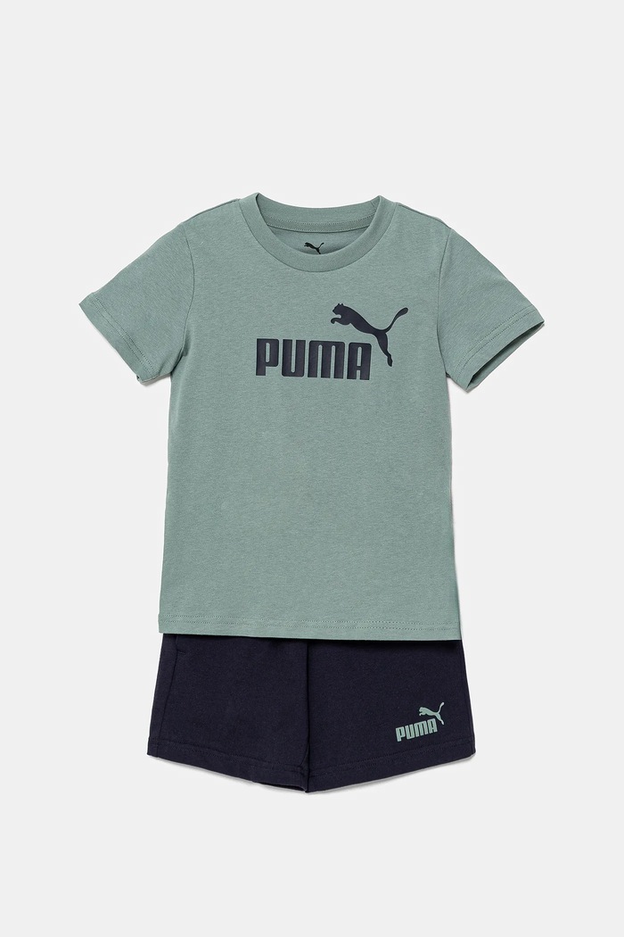 Puma set de bumbac pentru copii ESS No.1 Logo Tee and Shorts Set bumbac verde 685240.K