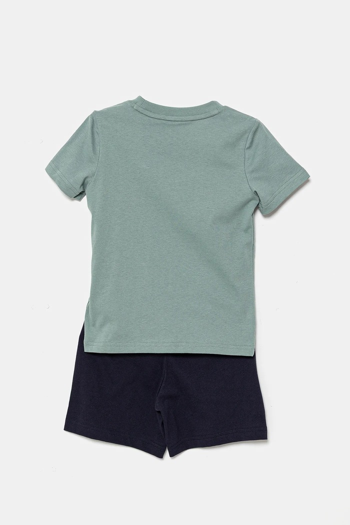Puma set de bumbac pentru copii ESS No.1 Logo Tee and Shorts Set 685240.K verde SS25