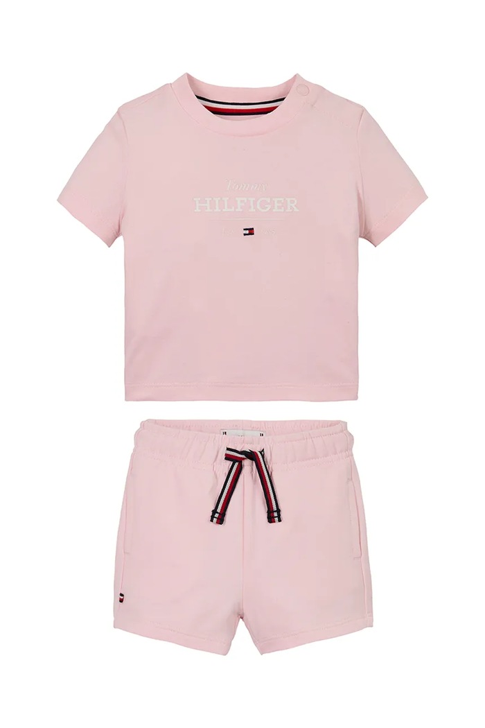 Tommy Hilfiger compleu bebe tricotaj roz KN0KN02047.PPYA