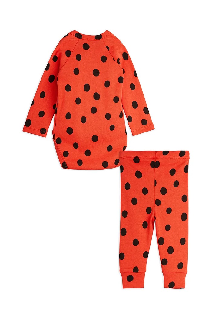 Pamučni komplet za bebe Mini Rodini Dots 2524010342 crvena SS25