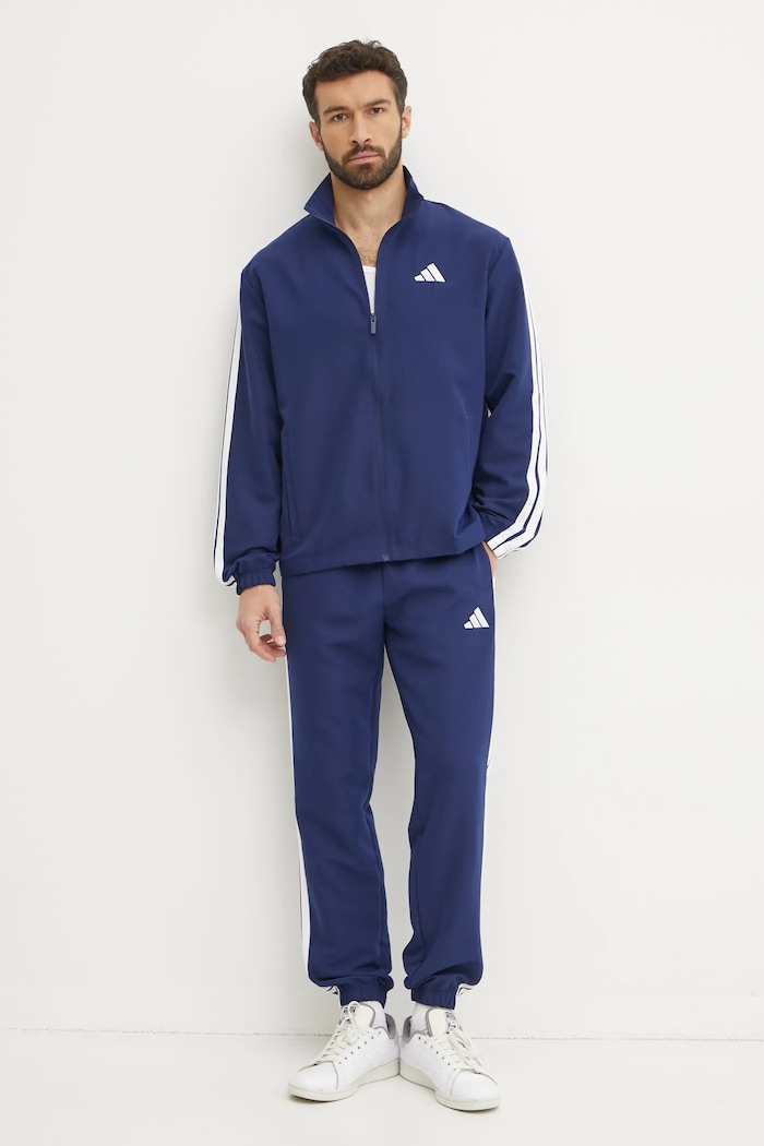Спортивний костюм adidas M 3S WV TT TS тканина темно-синій JC5391