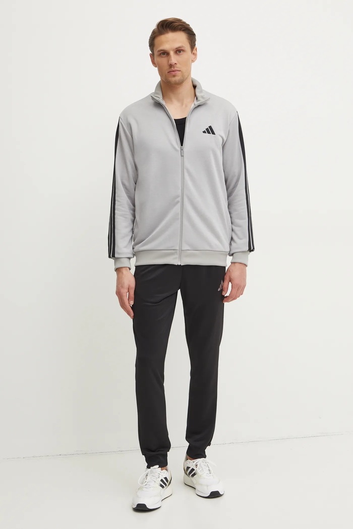 Tepláková souprava adidas 3S FT TT TS pletenina šedá JI8876
