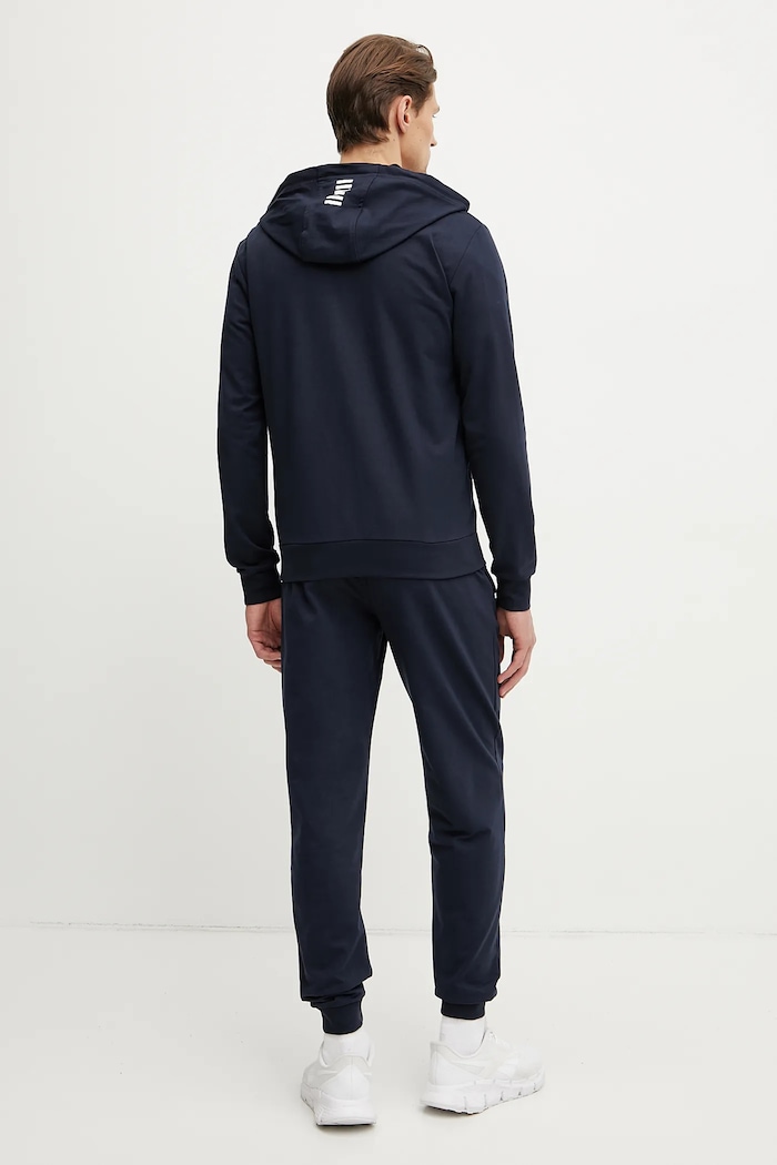 Bavlnená tepláková súprava EA7 Emporio Armani PJVRZ.8NPV63 tmavomodrá SS26