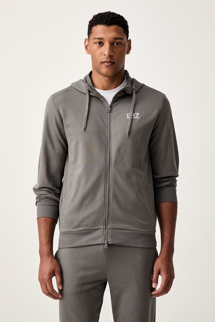 EA7 Emporio Armani komplet dresowy męski bawełniany PJVRZ.8NPV63 szary SS26
