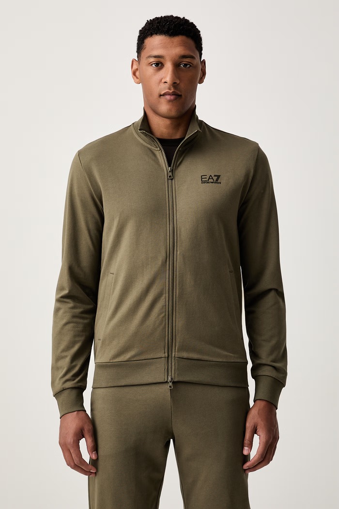 EA7 Emporio Armani komplet dresowy męski bawełniany PJVRZ.8NPV60 zielony SS26