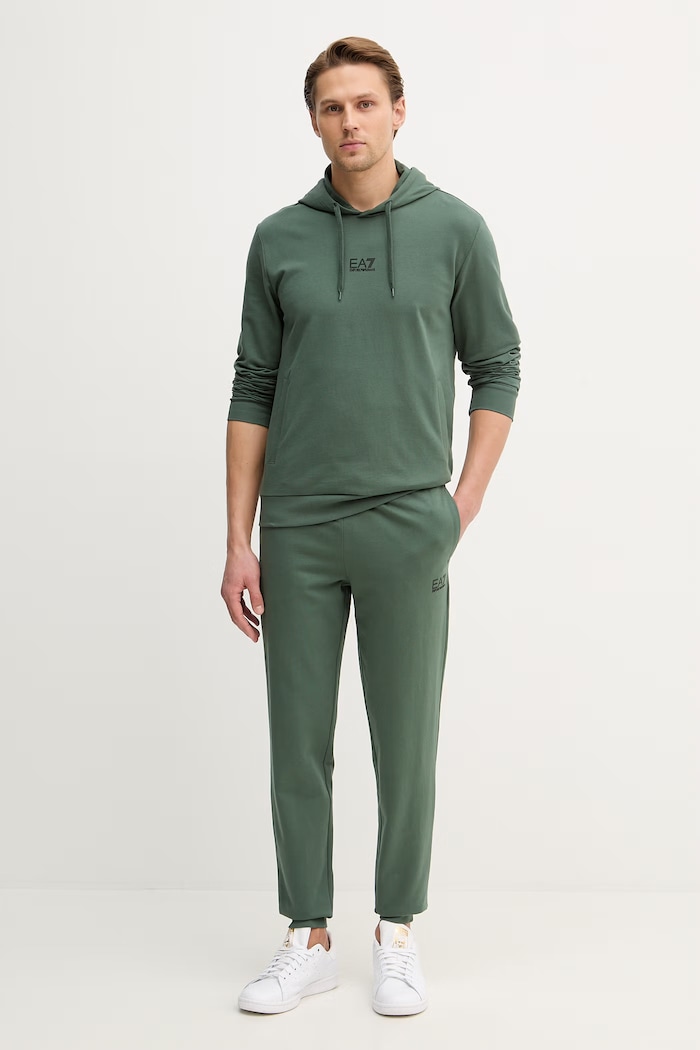 Памучен анцуг EA7 Emporio Armani зелен PJVRZ.8NPV64