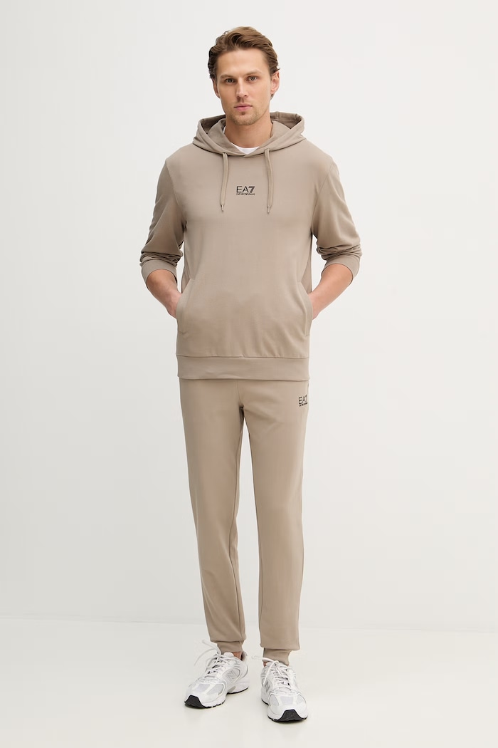 Pamučna trenirka EA7 Emporio Armani bež PJVRZ.8NPV64
