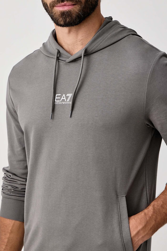 Komplet dresowy męski z bawełną EA7 Emporio Armani szary PJVRZ.8NPV64